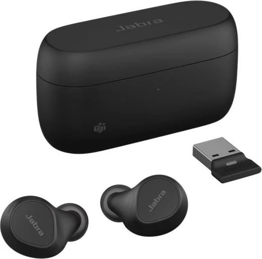 Kufje Jabra Evolve2 Buds, wireless, USB-A, të zeza