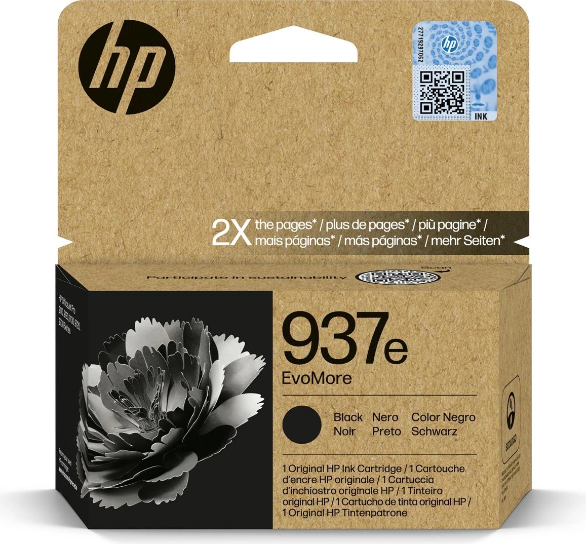 Toner HP 937e EvoMore origjinal, i zi