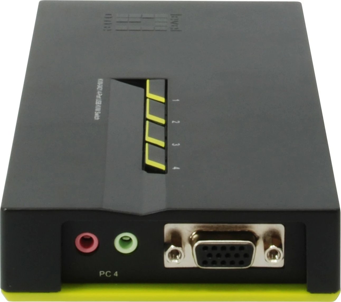 KVM switch LevelOne KVM-0421, 4 porta USB, VGA, audio, e zezë/e gjelbër