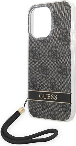 Mbështjellës Guess GUOHCP14XH4STK për iPhone 14 Pro Max 6.7", i fortë, me rrip, i zi