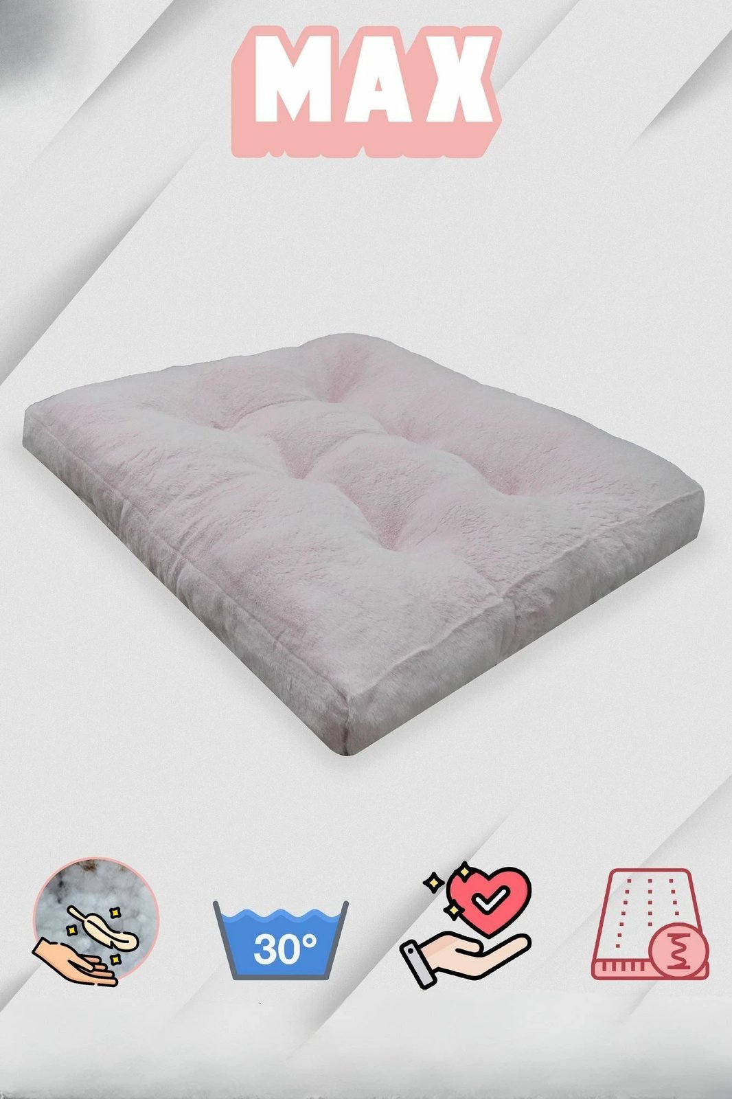 Shtrat për qen Max, rozë, 80x100 cm