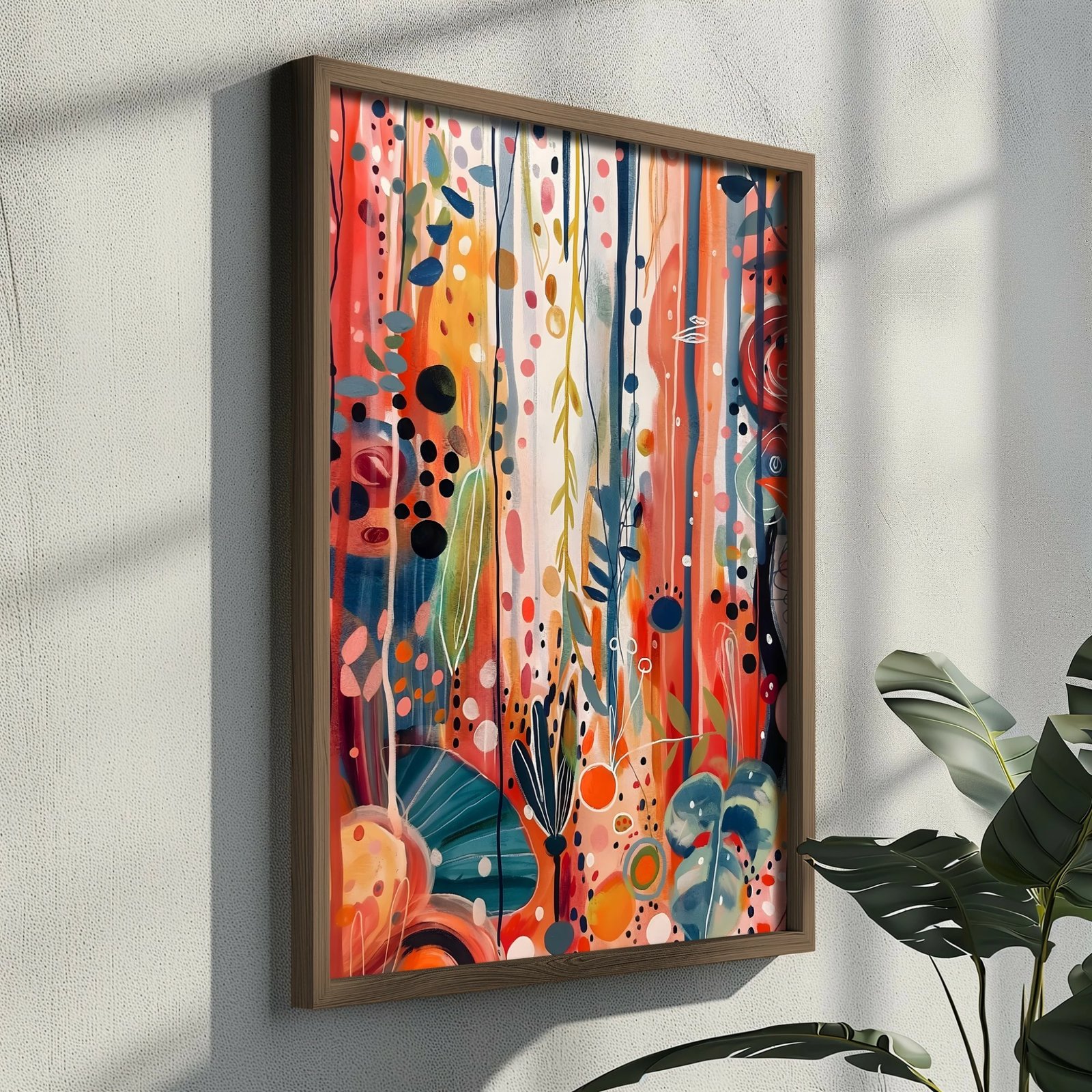 Pikturë dekorative me kornizë MDF, shumëngjyrëshe, Wallity, GE174-L
