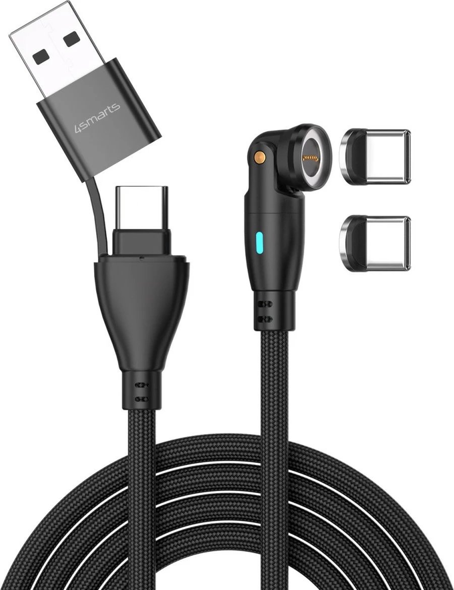 Kabëll USB-C 4smarts 541235, 1.8 m, USB 2.0, i zi