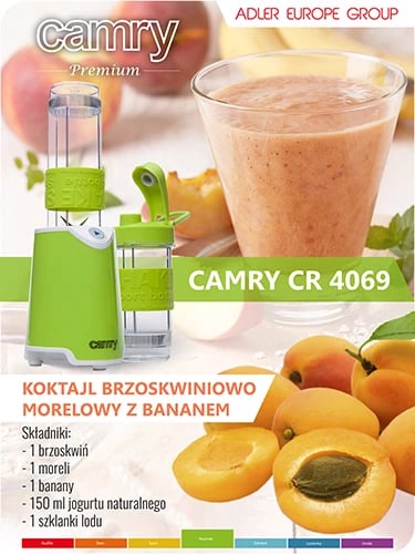 Blender personal, Adler CR 4069, 500W 20000rpm, 2 shishe 570ml/400ml Tritan BPA-free, thika inoksi, jeshile, set me 2 shishe Blender personal, Adler CR 4069, 500W 20000rpm, 2 shishe 570ml/400ml Tritan BPA-free, thika inoksi, jeshile, set me 2 shishe