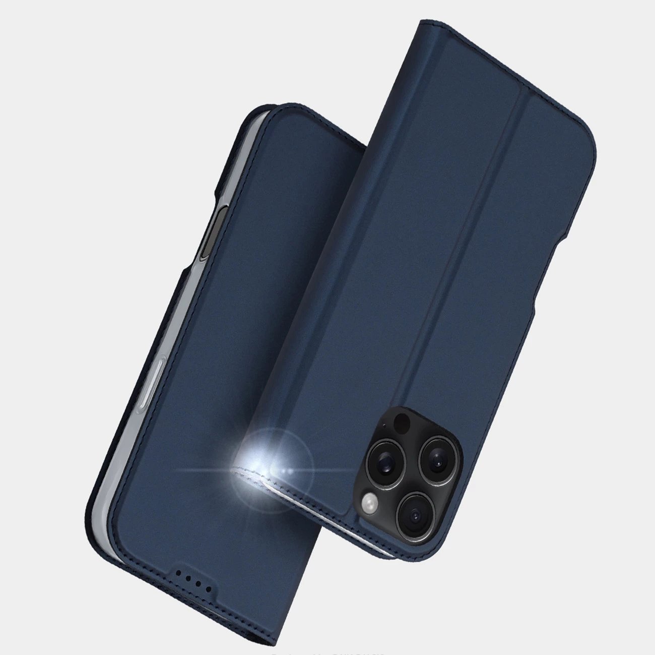 Mbështjellës Dux Ducis Skin Pro për iPhone 16 Pro Max, me kapak dhe xhep për kartela, kaltër Mbështjellës Dux Ducis Skin Pro për iPhone 16 Pro Max, me kapak dhe xhep për kartela, kaltër