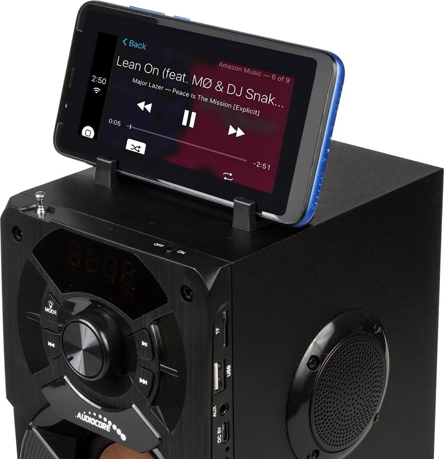 Boks portativ Bluetooth Audiocore AC730, FM radio, SD/MMC, AUX, USB, me telekomandë, Ngjyrë e zezë