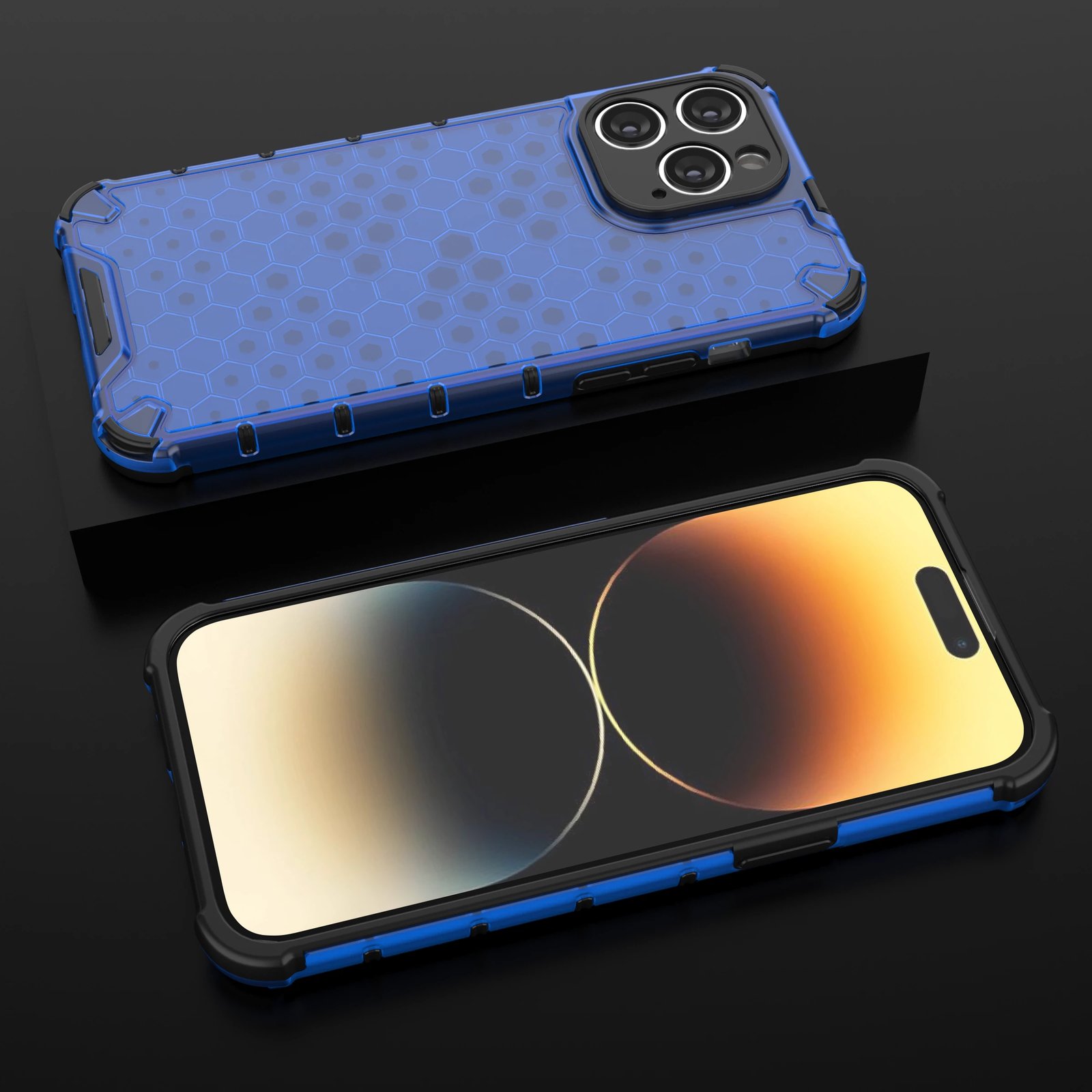 Mbështjellës Hurtel Honeycomb për iPhone 14 Pro Max, Blu