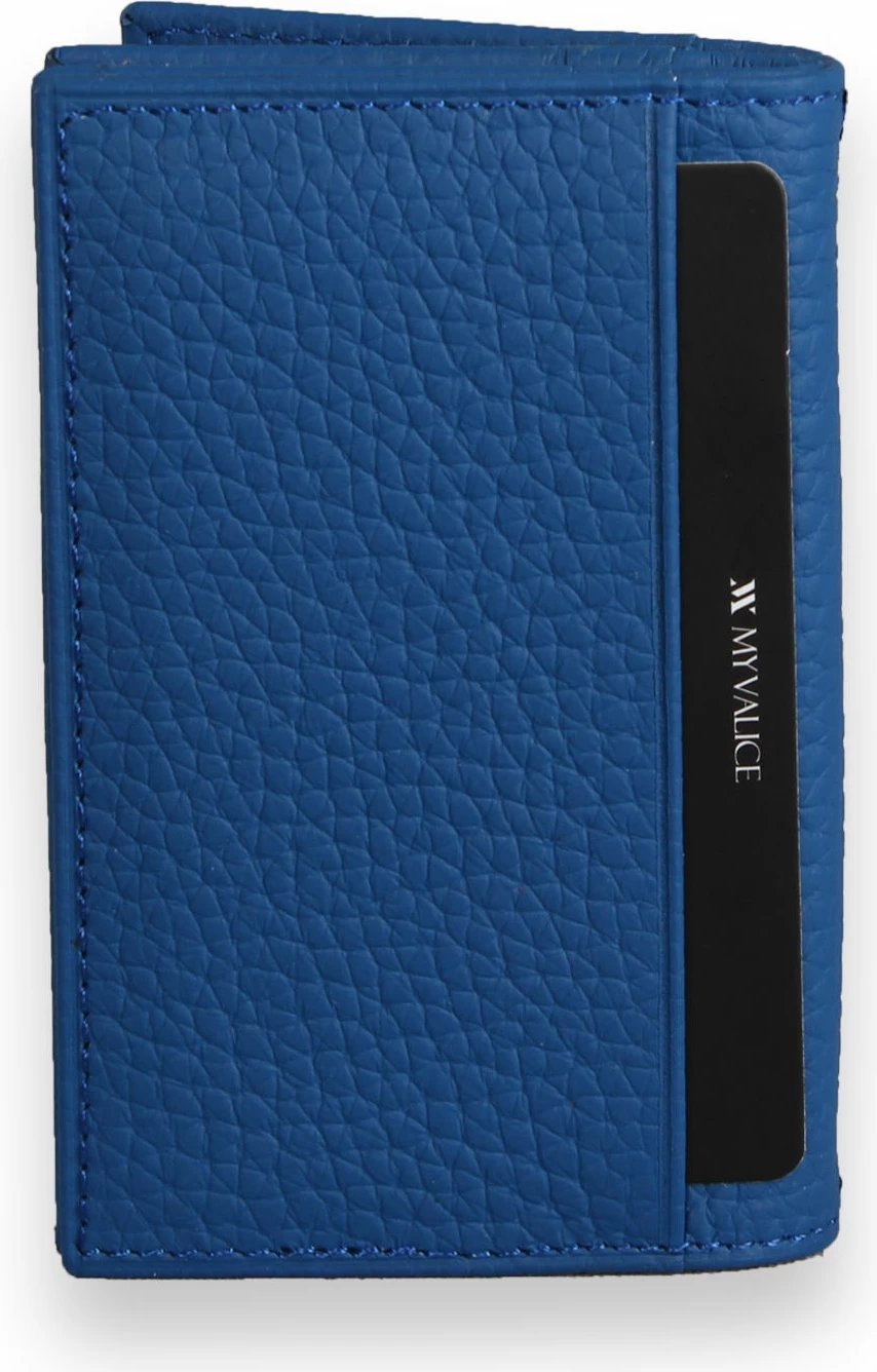 Portofol lëkure Zoozie Bags, ngjyrë sax blue, 4434, 6.5x10x1.5cm