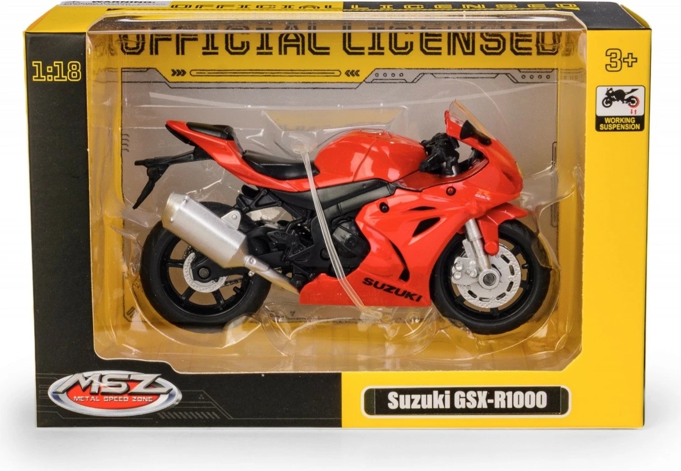 Model moto Suzuki GSX-R1000 Daffi 1:18, e kuqe