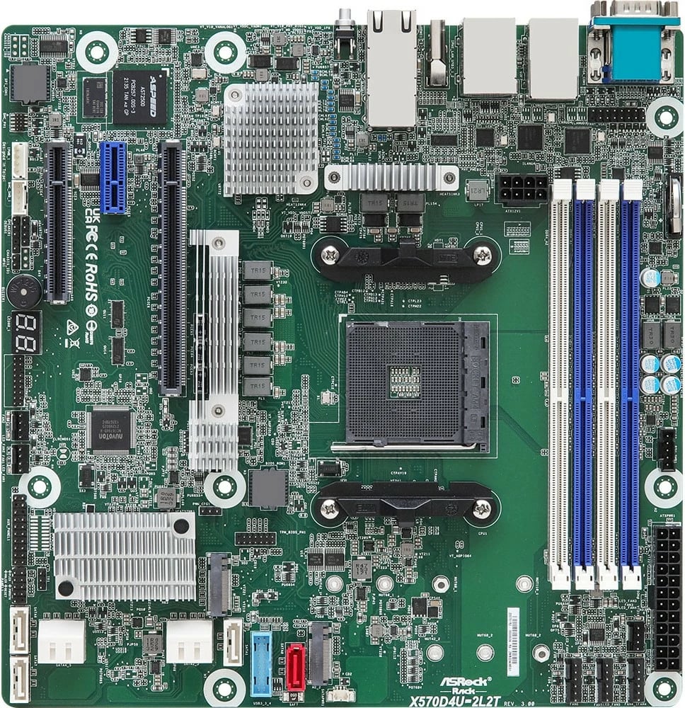 Pllakë amë ASRock X570D4U-2L2T, Socket AM4, DDR4, Broadcom LAN