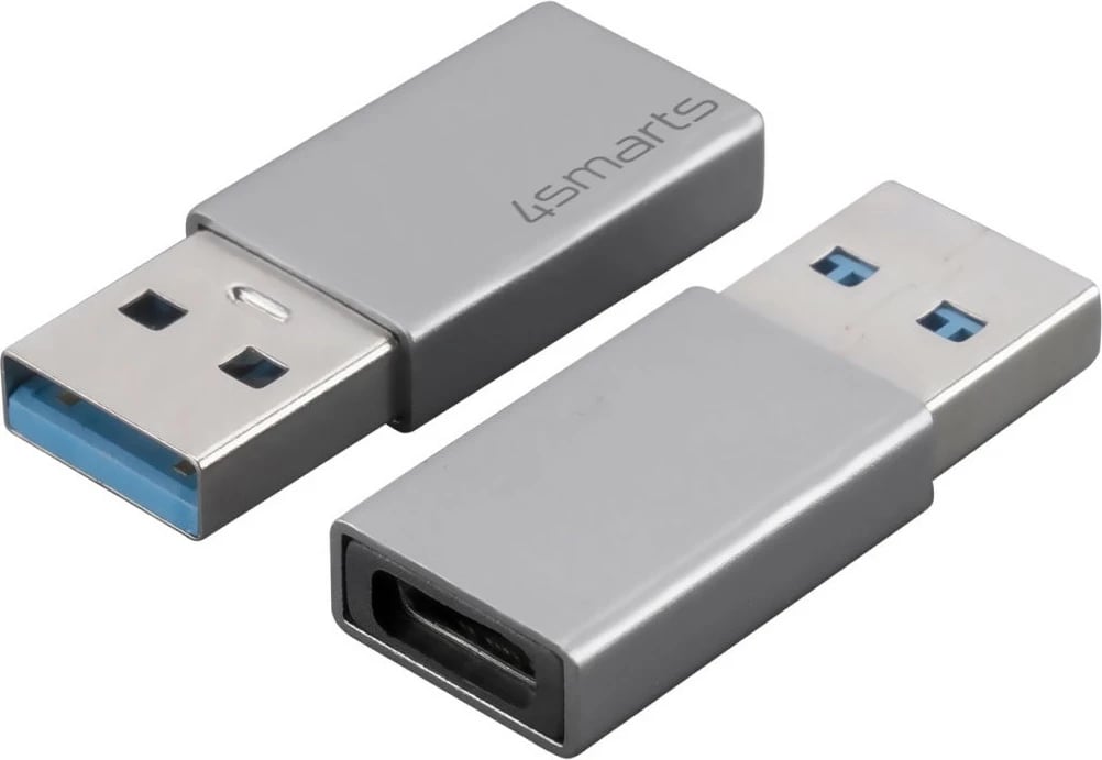Adapter USB 4smarts 540275, USB Type-A në USB Type-C, Gri