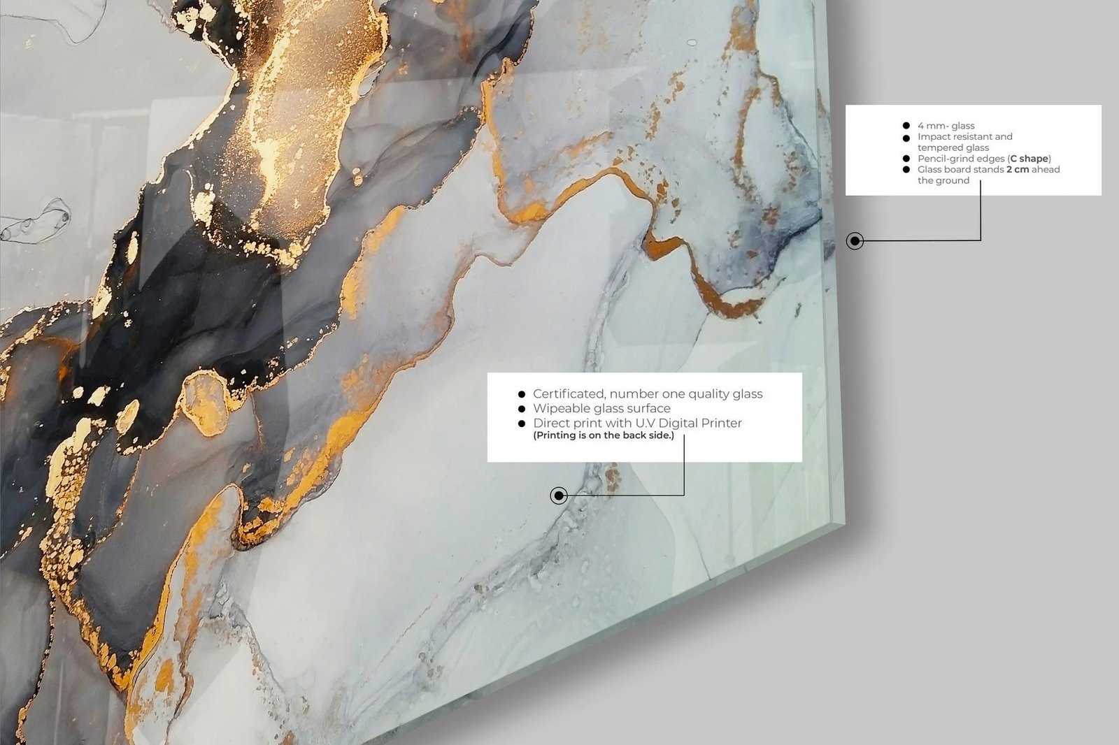 Pikturë dekorative prej xhami të temperuar, shumëngjyrëshe, CAM1471082564, 50x70cm