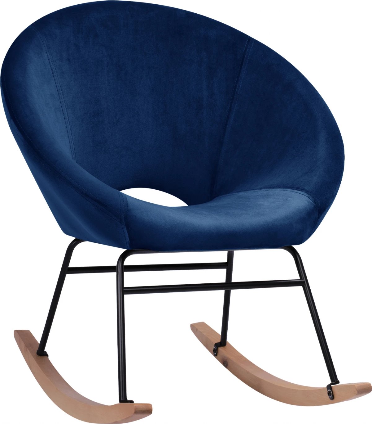 Karrige lëkundëse PAULINA, kadife blu, 76X86X76