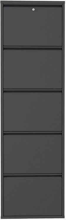 Dollap këpucësh metalik, 5 pjesë, ngjyrë antracit, Skye Decor