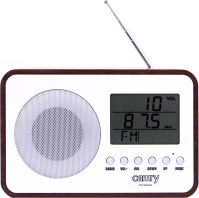 Radio dixhitale, Camry, CR 1153, FM, ekran LCD i madh, alarm, termometër, kalendar, 3W, kafe/bardhë