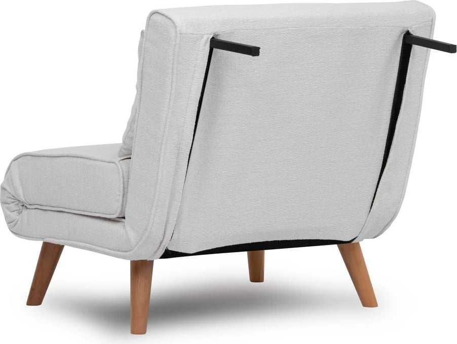 Krevat-karrige një vendi Atelier del Sofa, Folde Single, material teddy, e bardhë