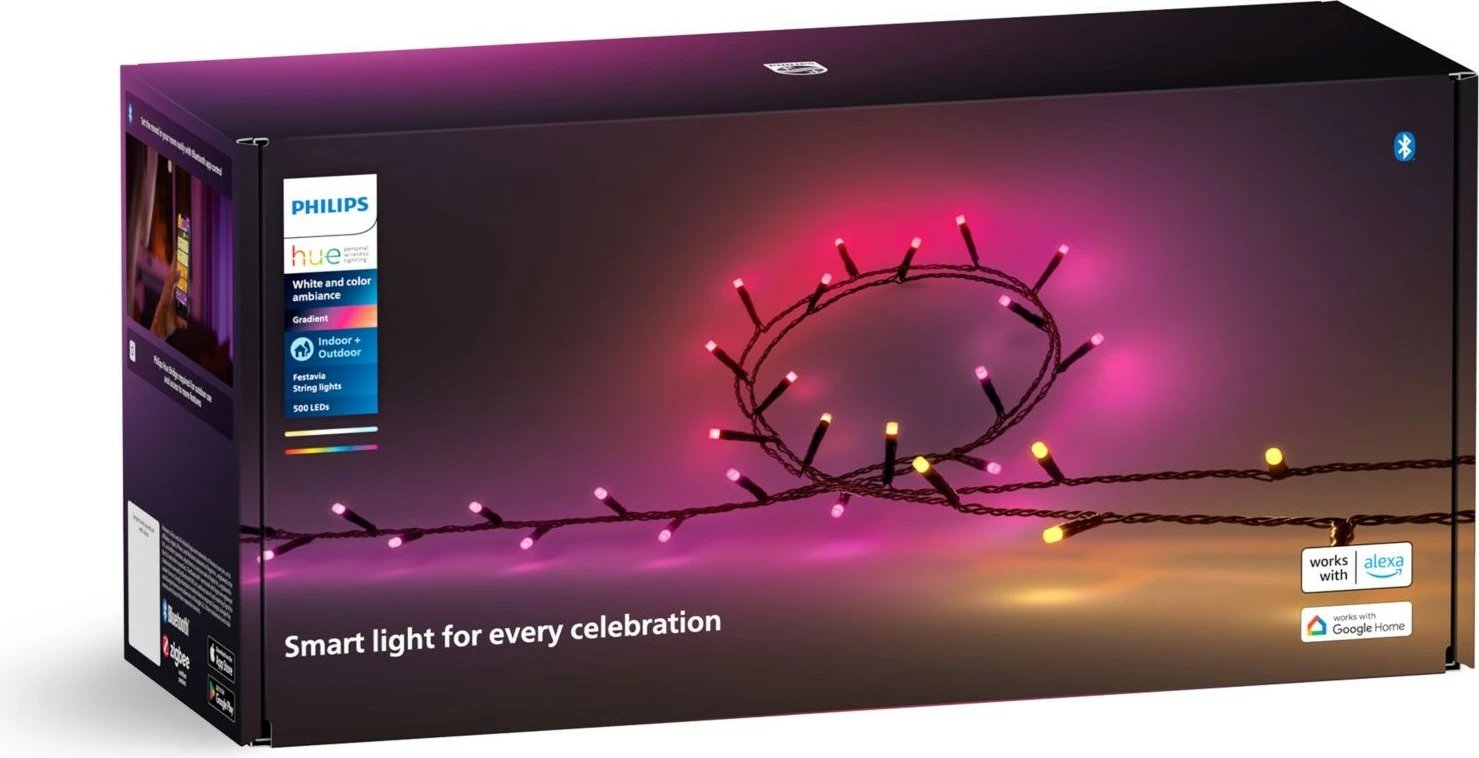 Dritë varg smart Philips Hue 8720169246867, Bluetooth, LED, Sintetike, Ngjyrë e zezë