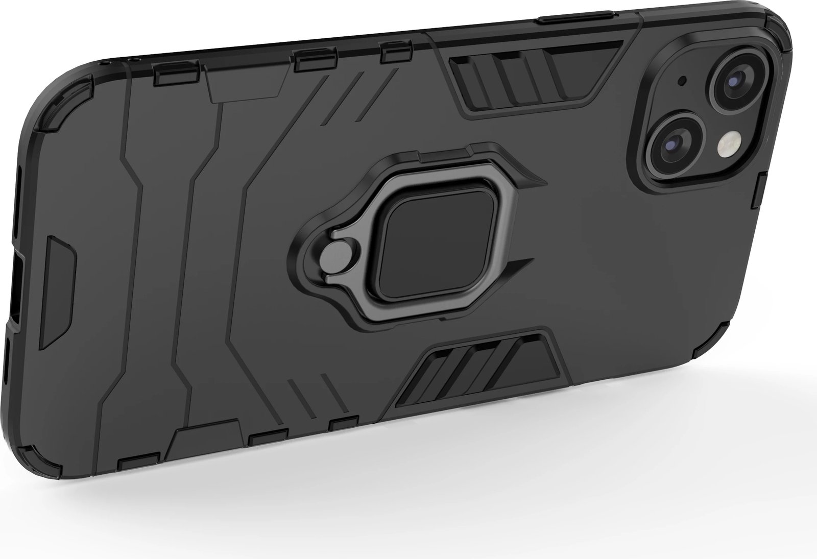 Mbështjellës Hurtel Ring Armor për iPhone 14 Pro Max, me unazë mbajtëse, e zezë