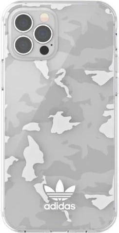 Mbështjellës Adidas OR SnapCase Camo për iPhone 12/12 Pro, transparent/bardhë