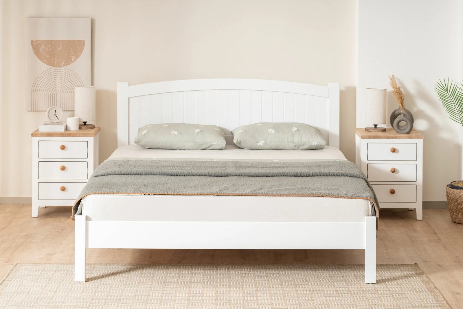 Kornizë krevati teke Hanah Home, Rüzgar Modern Country, 90x200