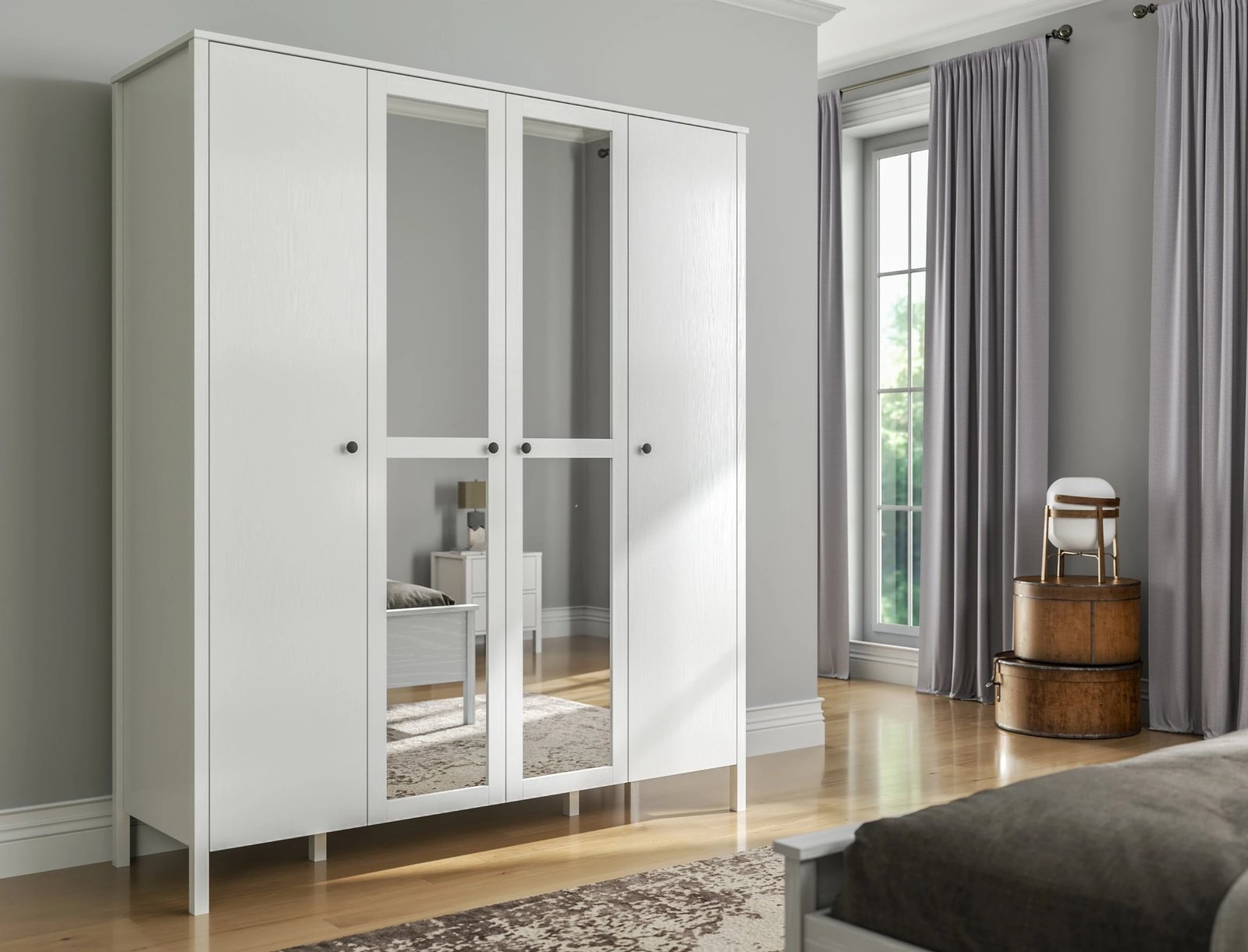 Dollap Hanah Home, FRN-20018, ngjyrë druri dhe e bardhë