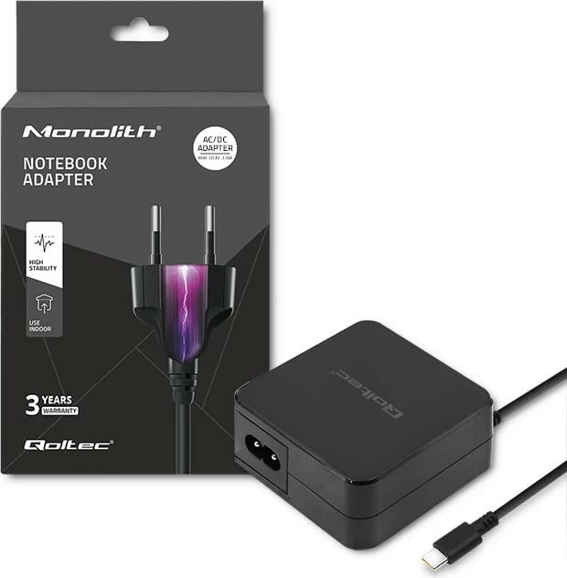 Furnizues energjie Qoltec 51027, 65W, USB Type-C, Power Delivery, i zi