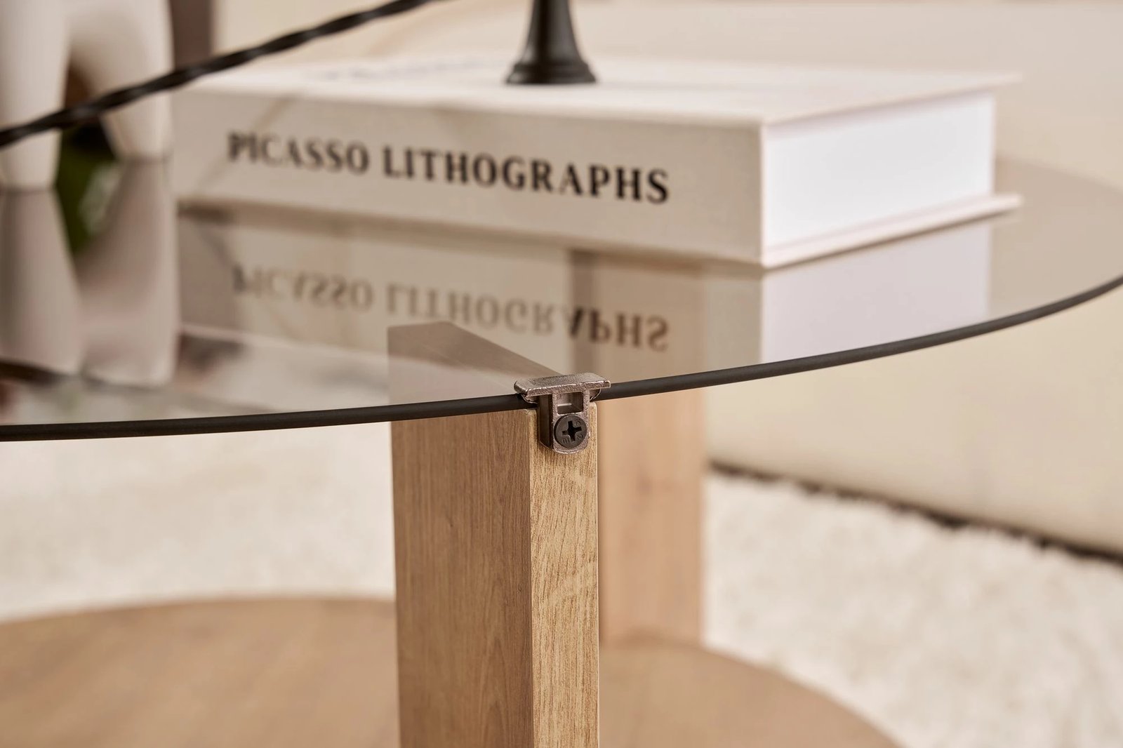 Tavolinë kafeje Nordure, Clara, ngjyrë lis safir, fume