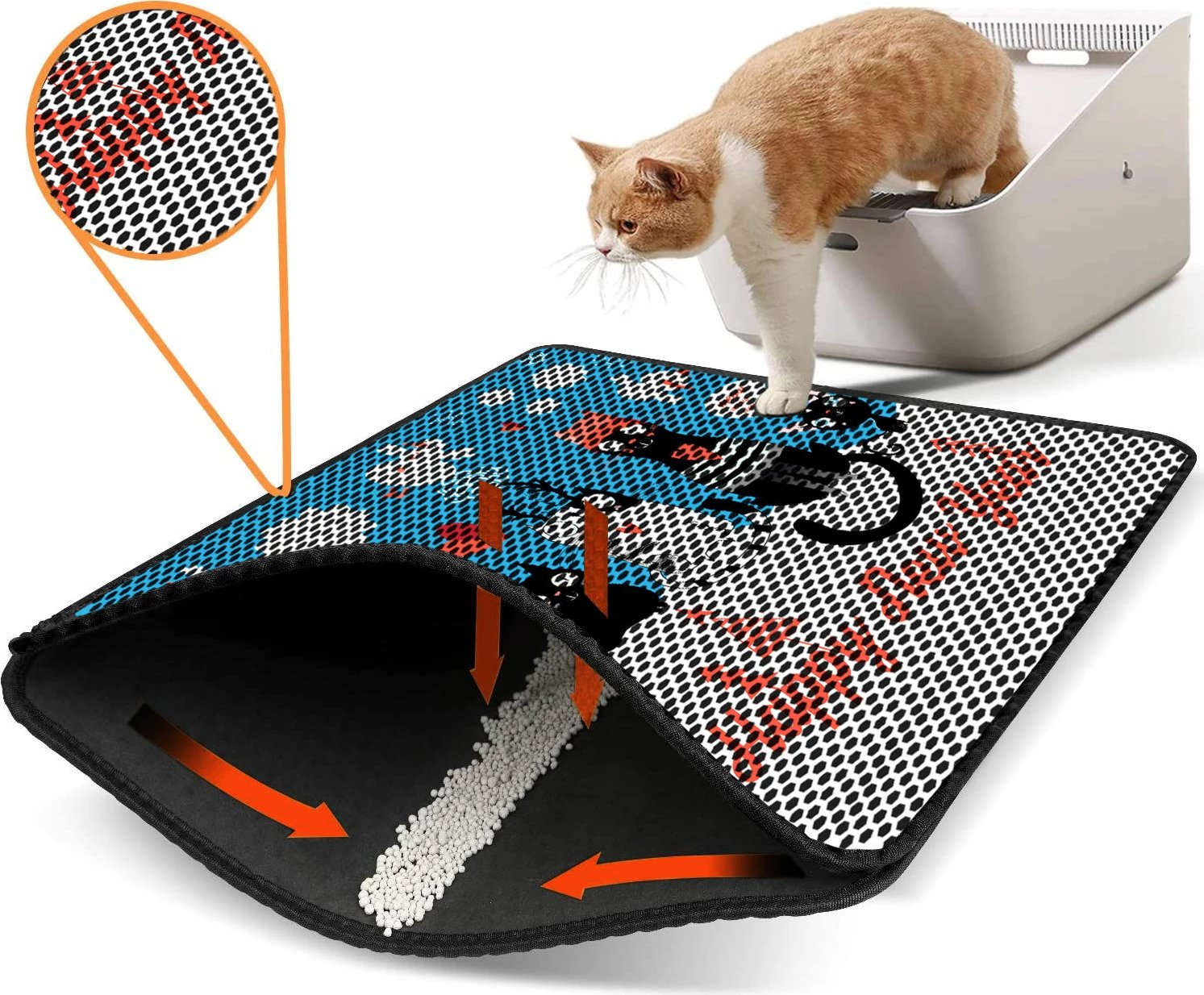 Tapet për rërë mace, shumëngjyrësh, Paws & Whiskers, Nrszn0205