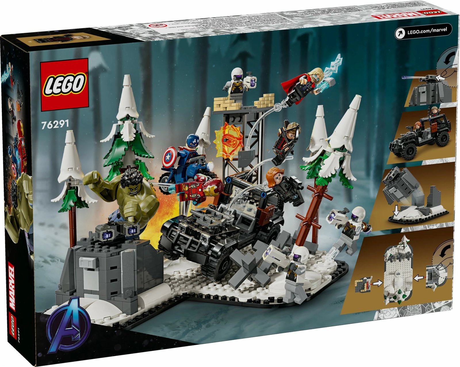 Set ndërtimi LEGO Marvel 76291 Avengers Assemble: Age of Ultron, 613 pjesë, multikolor