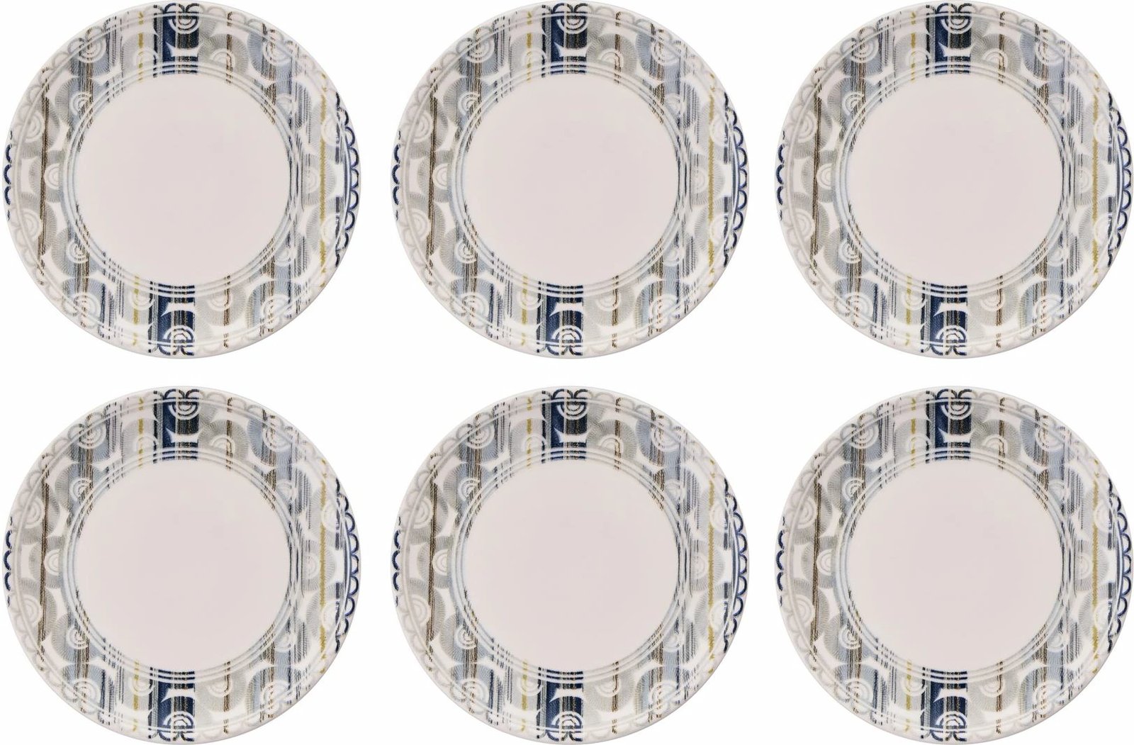 Set pjatash për ëmbëlsira, 6 copë, Hermia Concept, vija gri