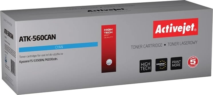 Toner zëvendësues Activejet ATK-560CAN për printerët Kyocera, 10000 faqe, i kaltër
