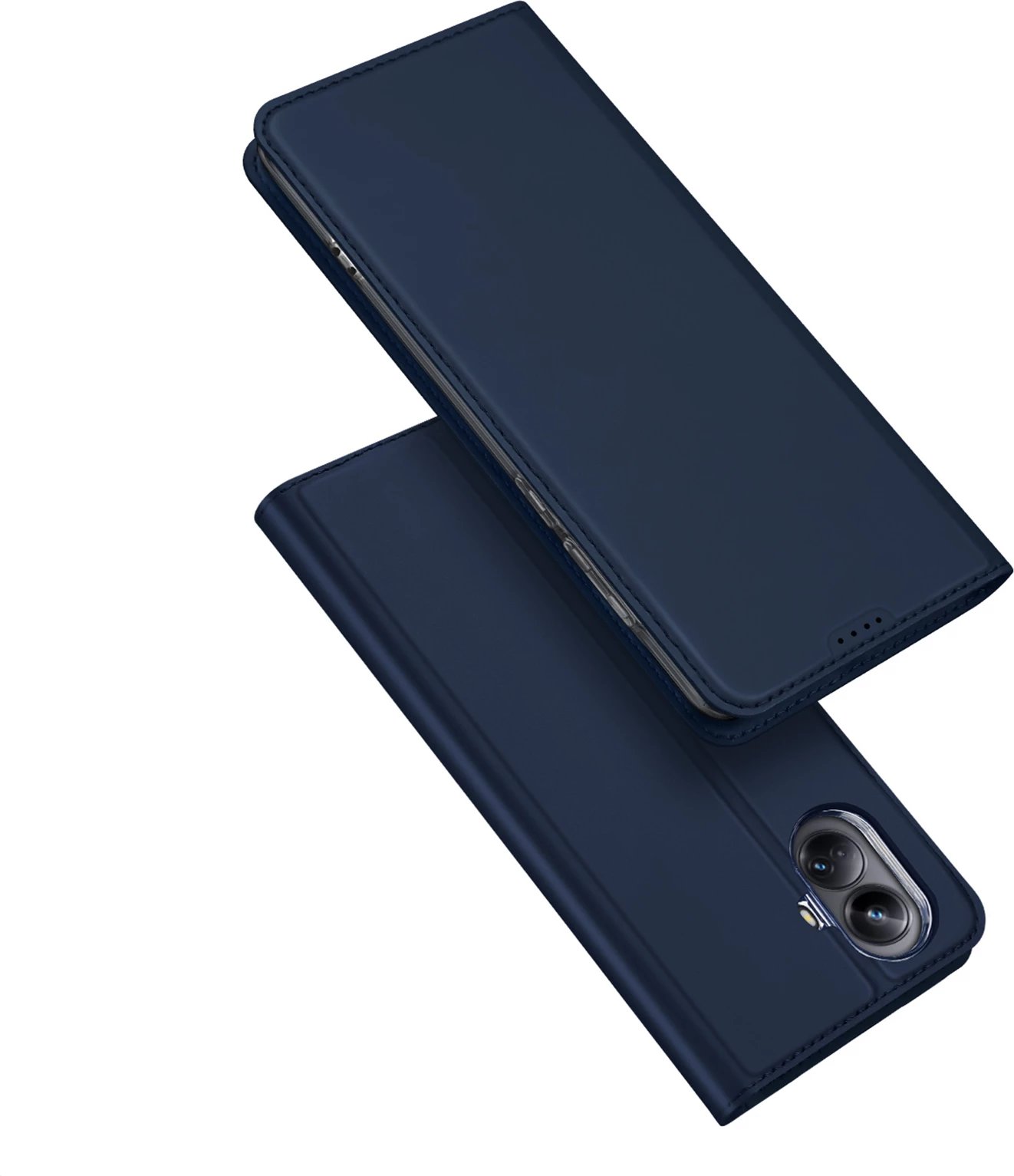 Mbështjellës Dux Ducis Skin Pro për Realme 10 Pro+, me kapak, xhep për kartela, qëndrim, kaltër