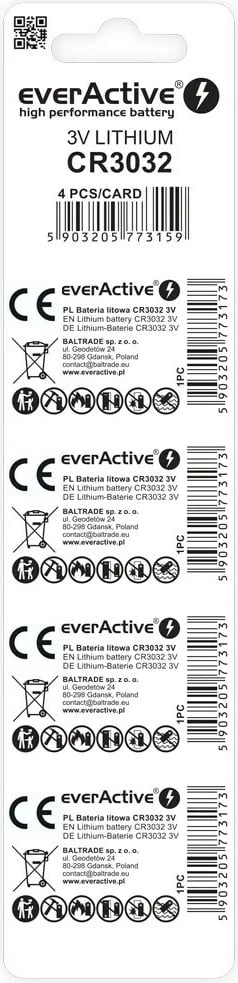 Bateri litiumi everActive CR3032, 3V, set 4 copë