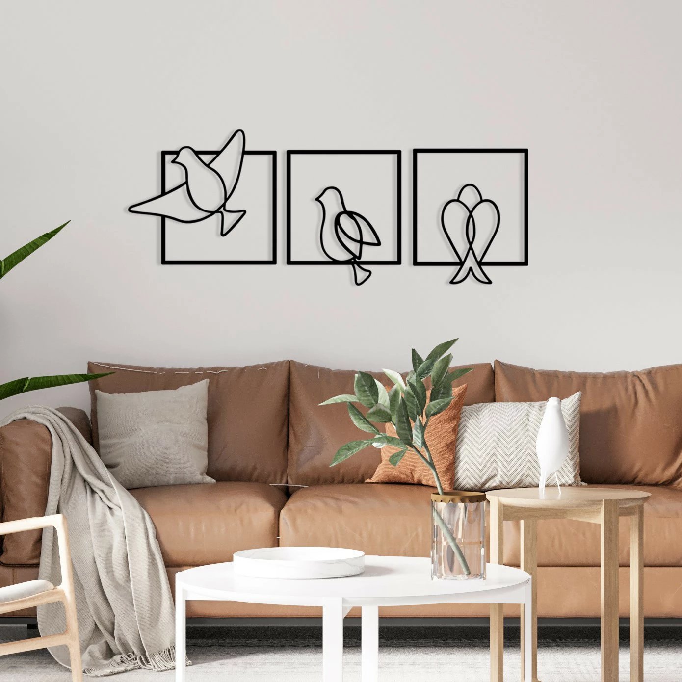 Aksesor dekorativ metalik për mur, Wallity Bonita, ngjyrë e zezë, 44x51cm