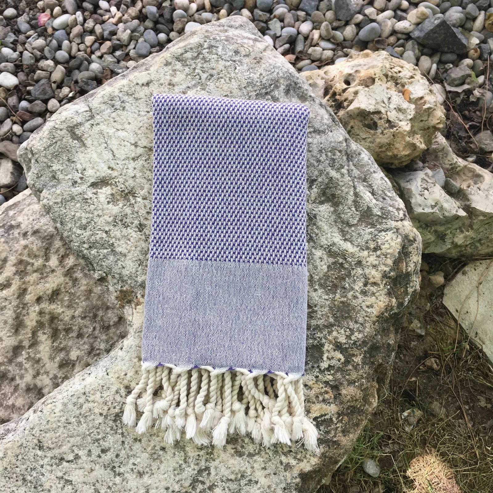 Peshqir plazhi Fouta Mijölnir, retro, ngjyrë damson, 60x110cm