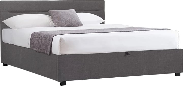 Krevat Molito me hapësirë për depo, ngjyrë gri e errët, 160x200cm