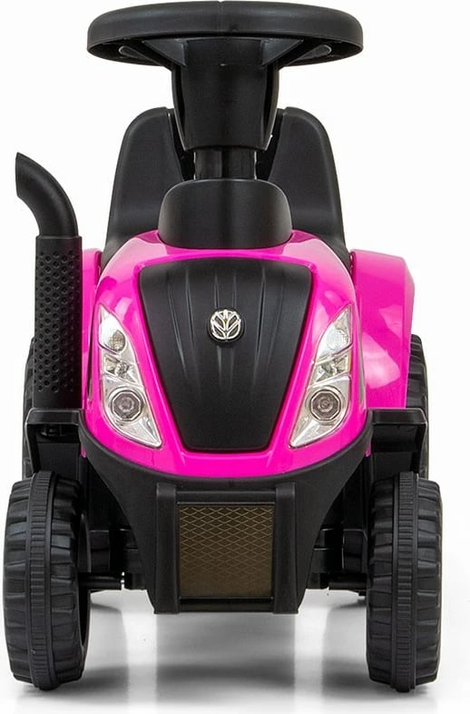 Traktor lodër ride-on me rimorkio, Milly Mally New Holland T7, me drita/tinguj dhe borie, 12-36 muaj, rozë