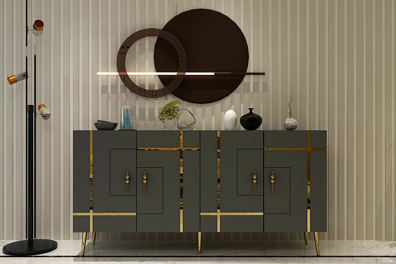 Konsol Skye Decor, Line KB150, anthracite dhe ari