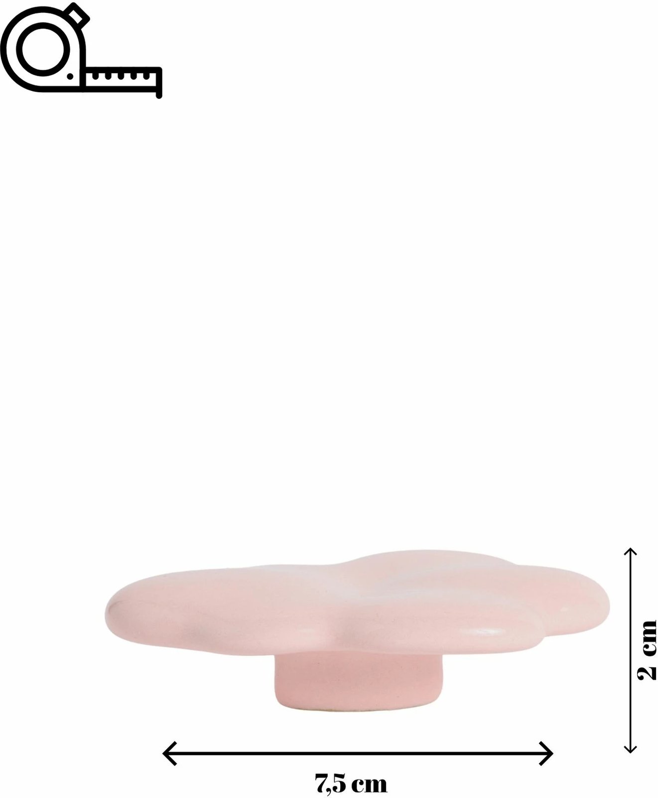 Dorez dekorative, formë reje, porcelani rozë, Evila Originals