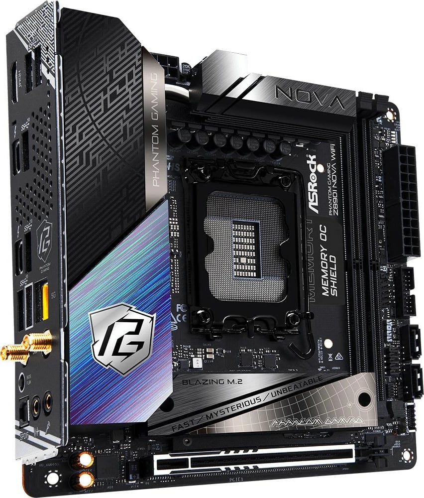 Pllakë amë ASRock Phantom Gaming Z890I Nova WiFi, LGA 1851, DDR5, Wi-Fi 7, Thunderbolt 4, mini ITX