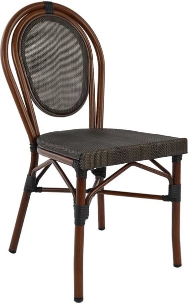 Karrige alumini pamje bambuje, ngjyrë kafe, me tekstilene, 40,5x56,5x89,5 cm, FH5026