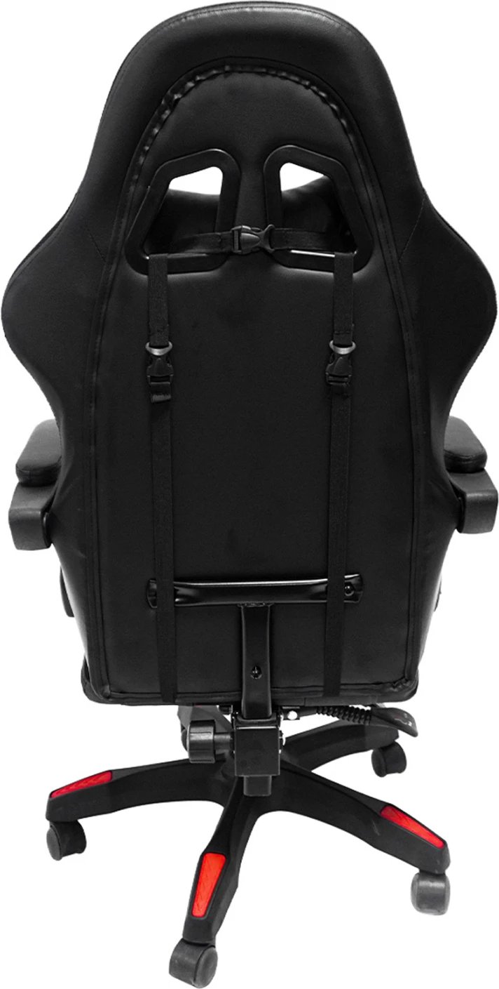 Karrige për lojëra DARREN FH1203.01, e zezë-kuqe, PVC & najlon, 51x49x125H cm