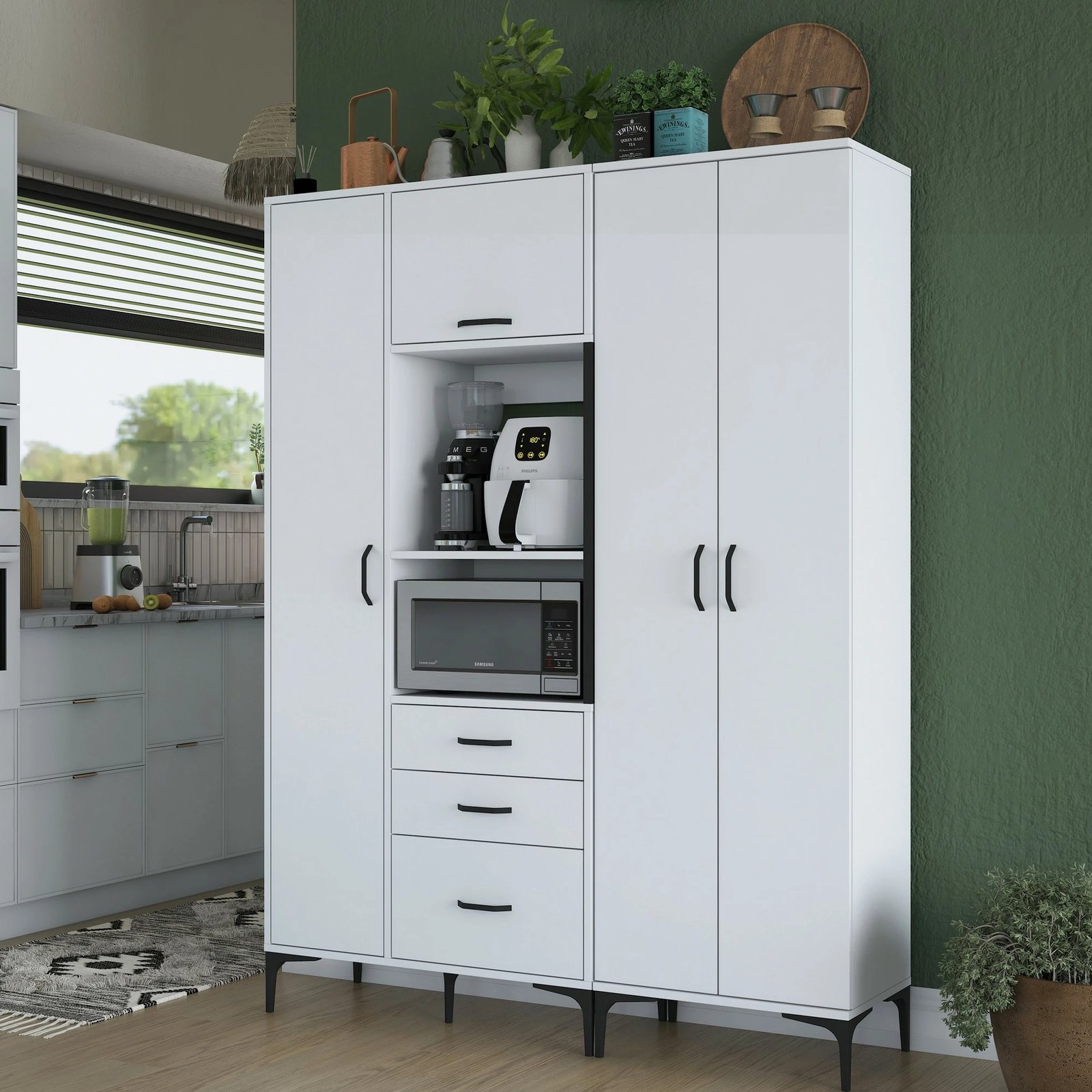 Dollap shumëpërdorimësh, ngjyrë e bardhë, Skye Decor, JE131 - 2989