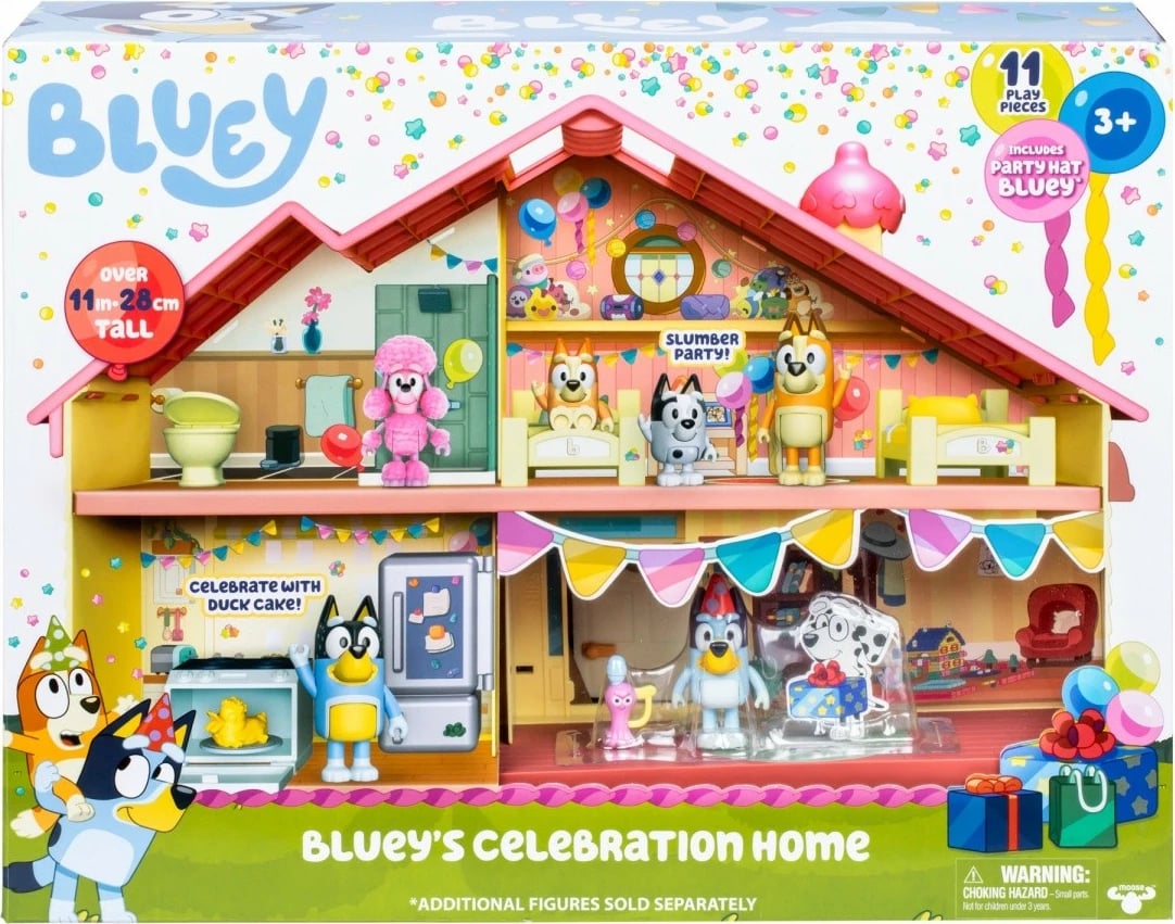 Set lodrash Bluey Family House Celebration, Tm Toys, BLU17669, plastikë, për fëmijë, shumëngjyrësh