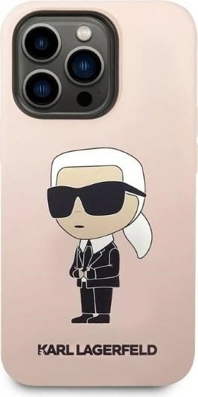 Mbështjellës Karl Lagerfeld Silicone Ikonik për iPhone 14 Pro 6.1", Rozë