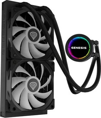 Ftohës me ujë për procesor Natec Genesis Hydria 240 ARGB, i zi