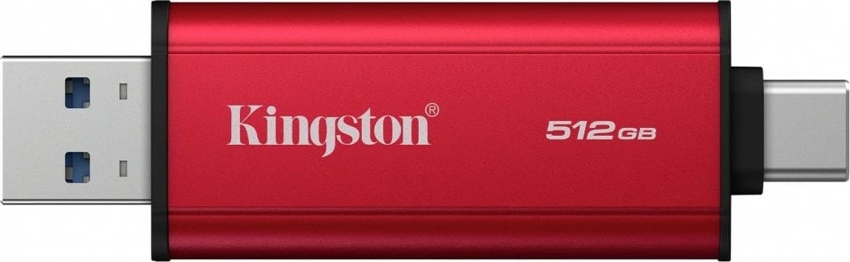 SSD i jashtëm Kingston Dual Portable SPSD/512GB 512GB USB 3.2 Gen 2 USB-A/USB-C, kuqe/zezë