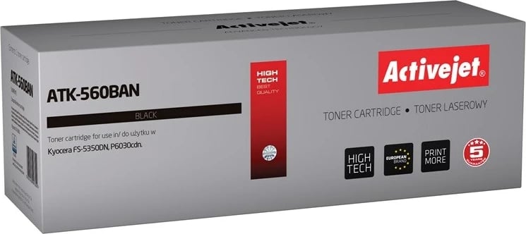 Toner zëvendësues Activejet ATK-560BAN për printerët Kyocera, 12000 faqe, i zi