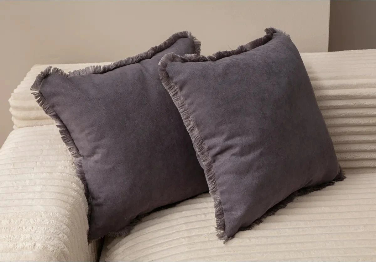 Set mbulesash për jastëkë (2 copë), Evila Originals, me fije, ngjyrë gri v4