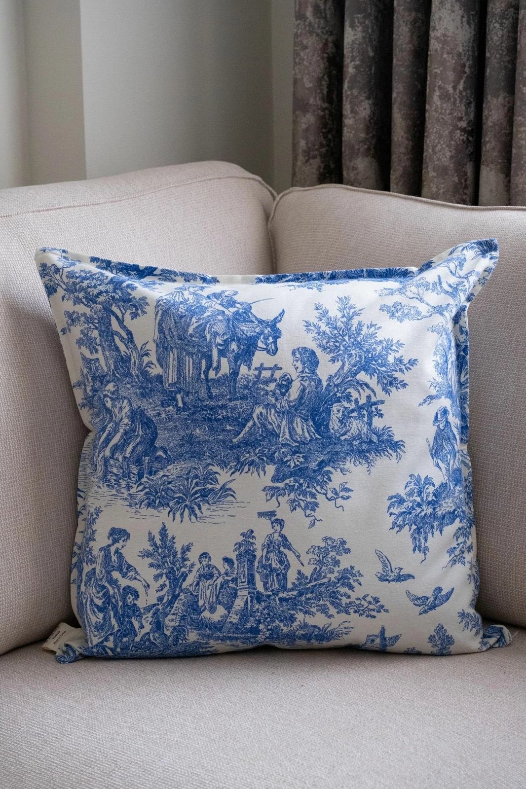 Jastëk mbulesë Evila Originals, BST062, blu dhe bardhë, 45x45cm